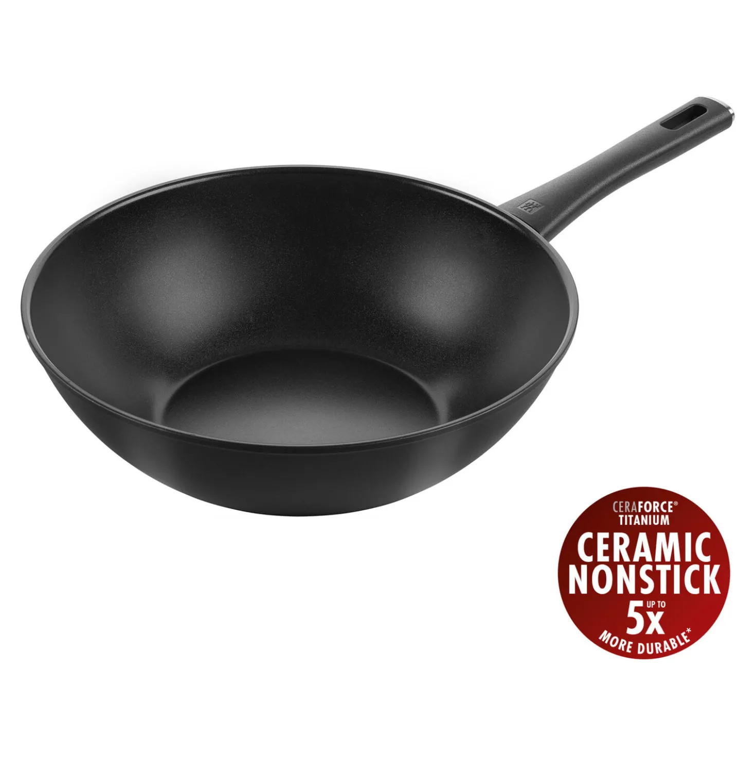 Wok, 30 cm, Aluminium, Revêtement antiadhésif en céramique renforcée en titane